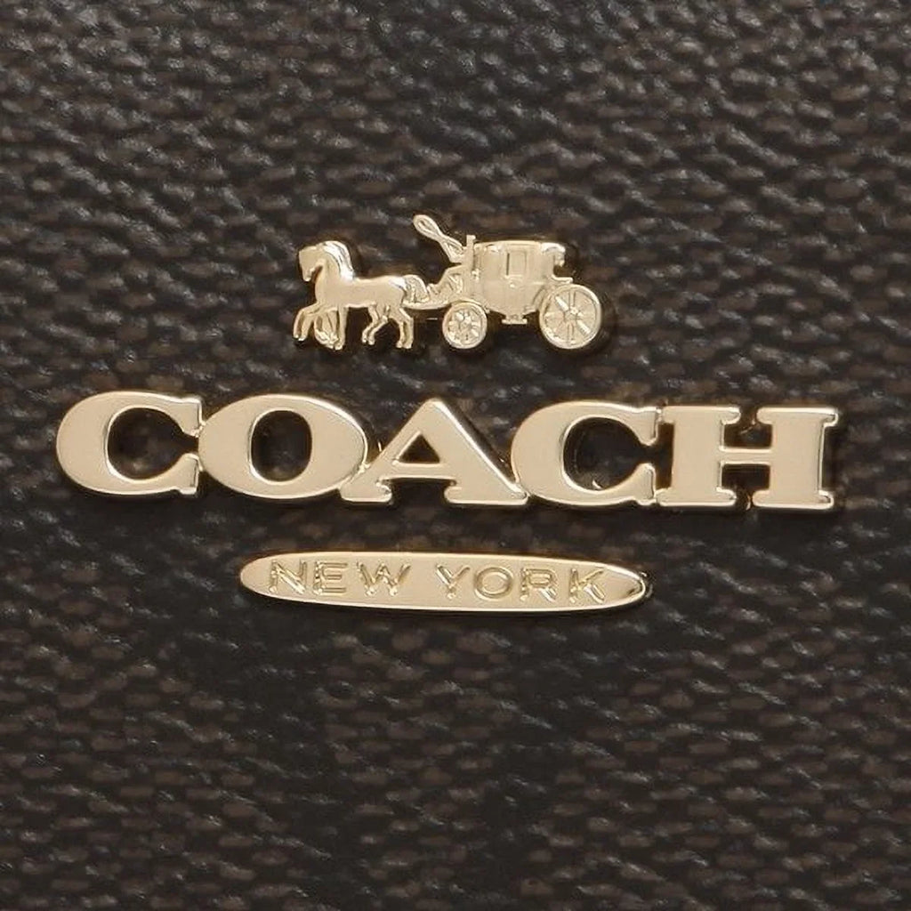 Coach Women's Snap Wallet In Signature Canvas (Brown / Onyx