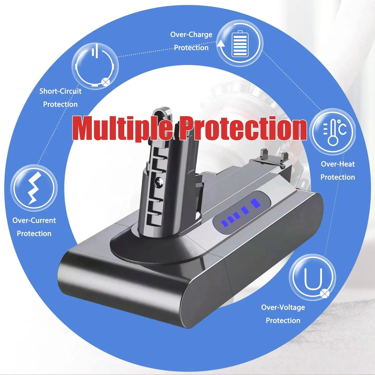 Zmoon V10 Battery Replacement for Dy-son 5000mAh 25.2V V10 Battery Compatible with Dy-son V10 Animal V10 Absolute V10 Motorhead SV12 V10 Fluffy Cordless Stick Vacuum Cleaner