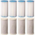 8 Big Blue CTO Carbon Block & Pleated Sediment 4.5" x 10" Replacement Filter Cartridges