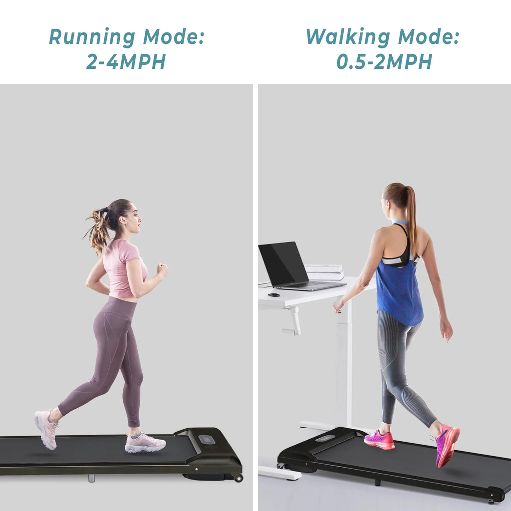 Walking Pad Treadmill, BTMWAY Ultra-Quiet Under Desk Treadmill for Home Office Gym Use, 2.5HP Electric Treadmill with Bluetooth APP/speaker/Remote Control/Display, 2 in 1 Portable Walking Pad