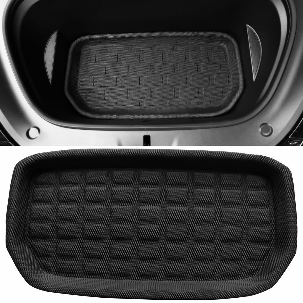 Ikon Motorsports Trunk Mats Cargo Liner Compatible with 2020-2023 Tesla Model Y, Onyx TPE 3D Molded Waterproof Anti-Slip Frunk Trunk Under Cargo Storage Liner Mat Interior Accessories 3PCS