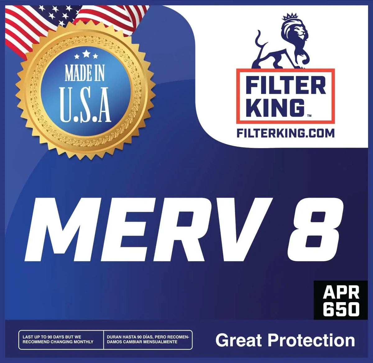 Filter King 9x58.5x1 Air Filter | 4-PACK | MERV 8 HVAC Pleated A/C Furnace Filters | MADE IN USA | Actual Size: 9 x 58.5 x .75"