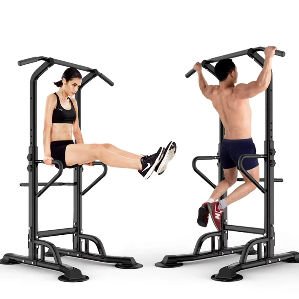 Wellynap Power Tower Pull Up Bar, 36.2" Strength Training Workout Equipment with Adjustable Height - Midnight