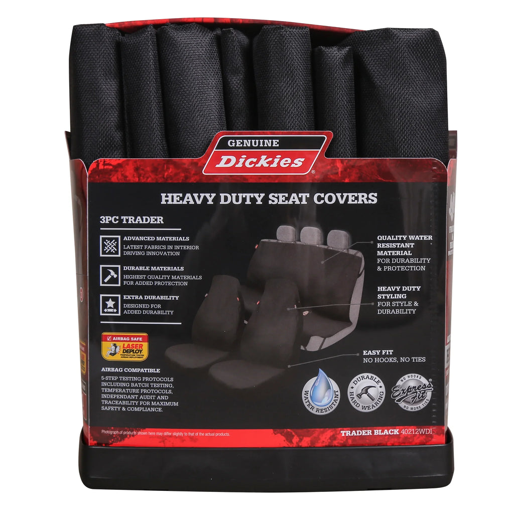 Genuine Dickies Full Vehicle Heavy Duty Polyester Car Seat Covers Onyx