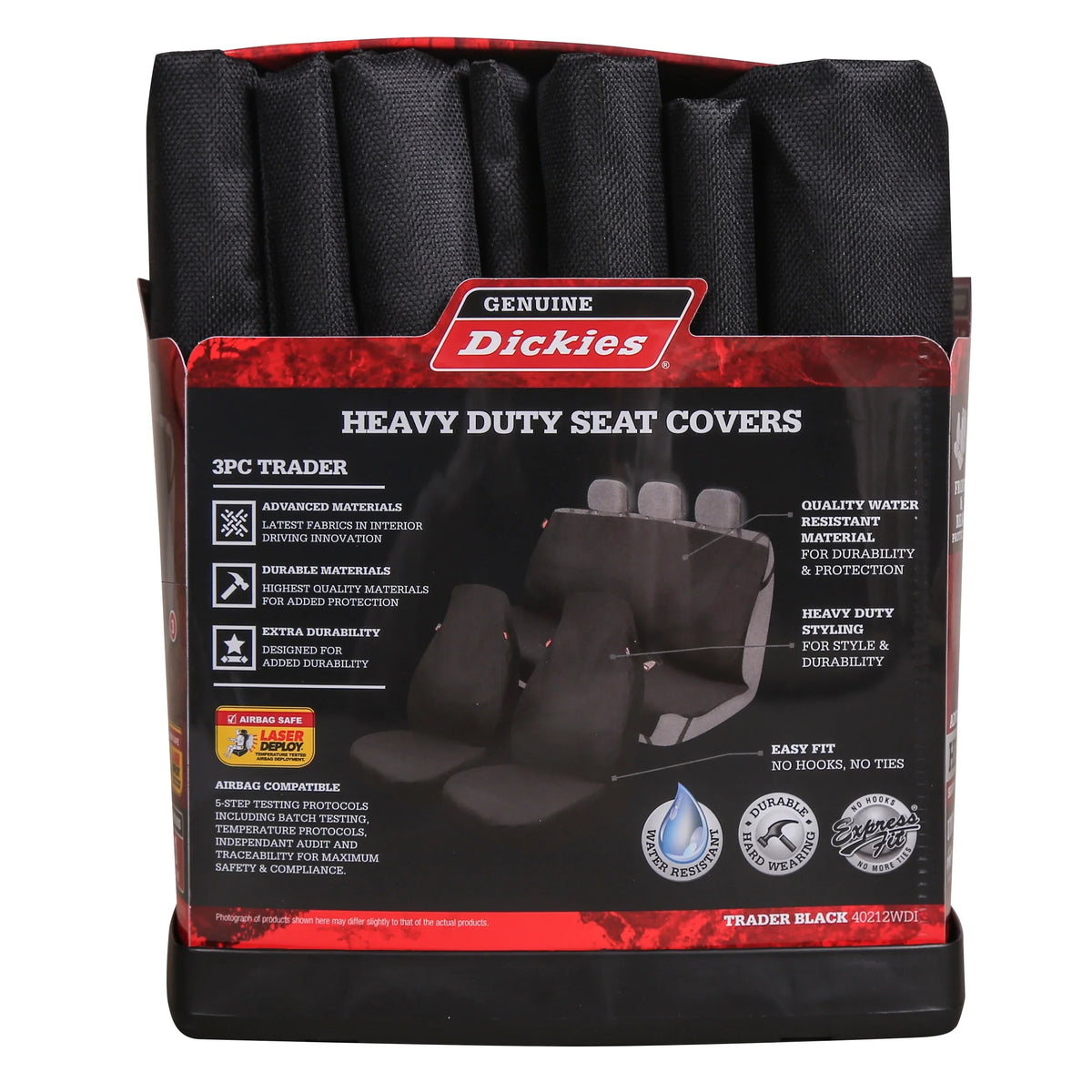 Genuine Dickies Full Vehicle Heavy Duty Polyester Car Seat Covers Onyx