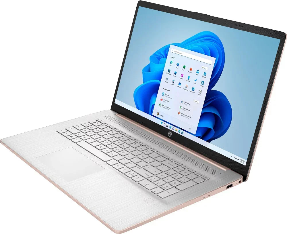Restored HP 17CN0107DSREF 17.3" 1600x900 HD+ Intel Pentium Gold 7505 DualCore Processor 12GB RAM 256GB SSD Intel UHD Graphics Windows 11 Home Laptop Pale Rose Gold (Refurbished)