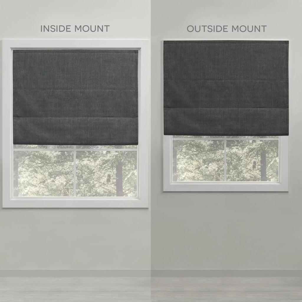 Exclusive Home Ricardo Total Dark Roman Shade, 23"x64", Grey