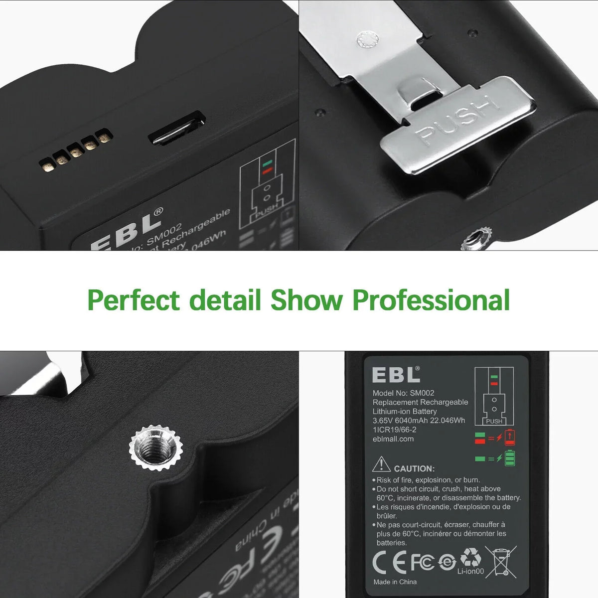 EBL 5-Pack Rechargeable Doorbell Replacement Battery Compatible with Ring Video Doorbell 2/3/3 Plus/4, Spotlight Cam, Stick Up Cam, for Ring Doorbell Camera, Backup Batteries 6040mAh 3.65V