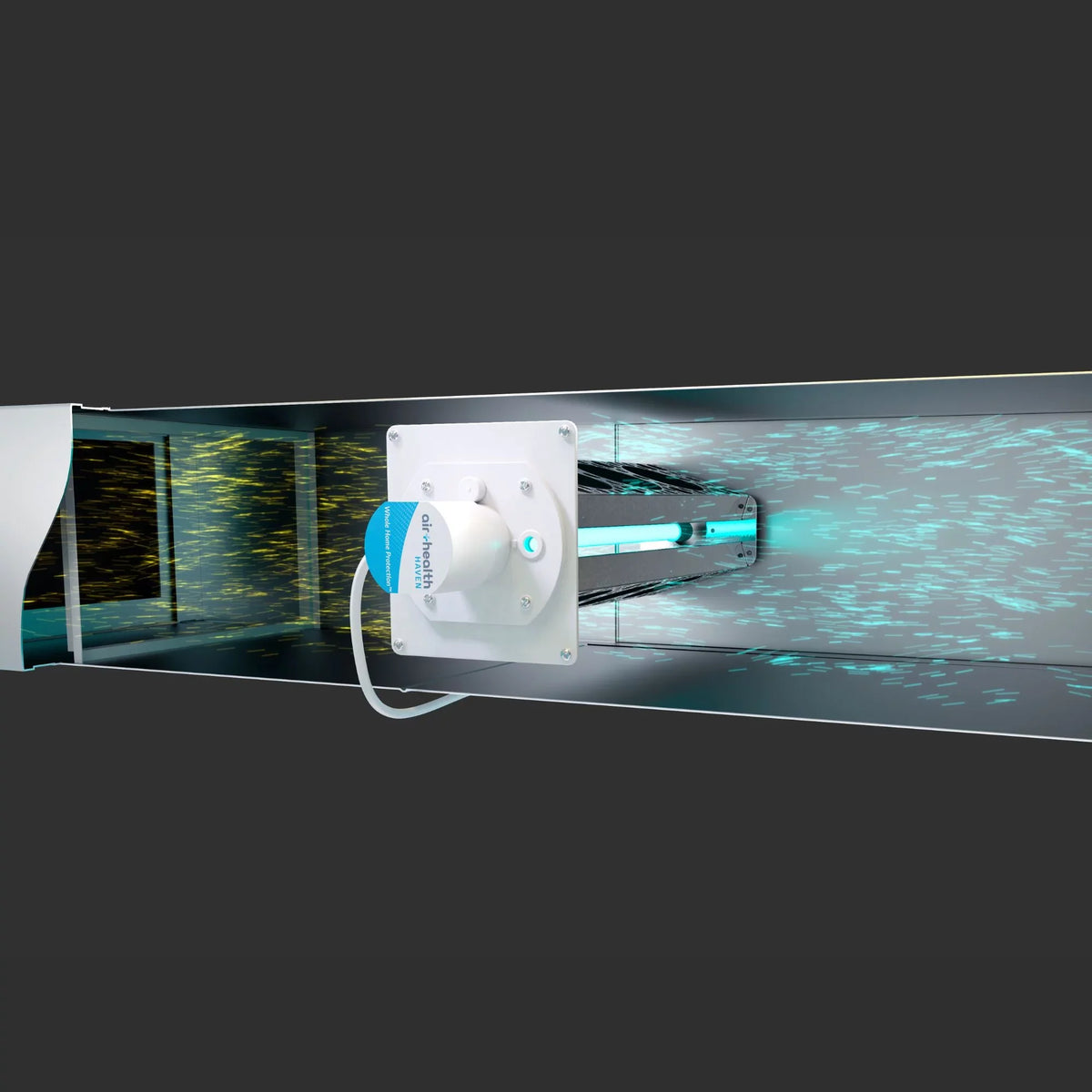 Air Health Haven Plus HVAC Air Purifier Features a Powerful UVC Lamp, PCO, Carbon Filters & Installs in as Little as 15 Min.