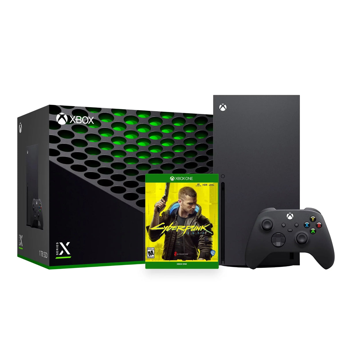 Microsoft Xbox Series X Gaming Console Bundle - 1TB SSD Midnight Xbox Console and Wireless Controller with Cyberpunk 2077