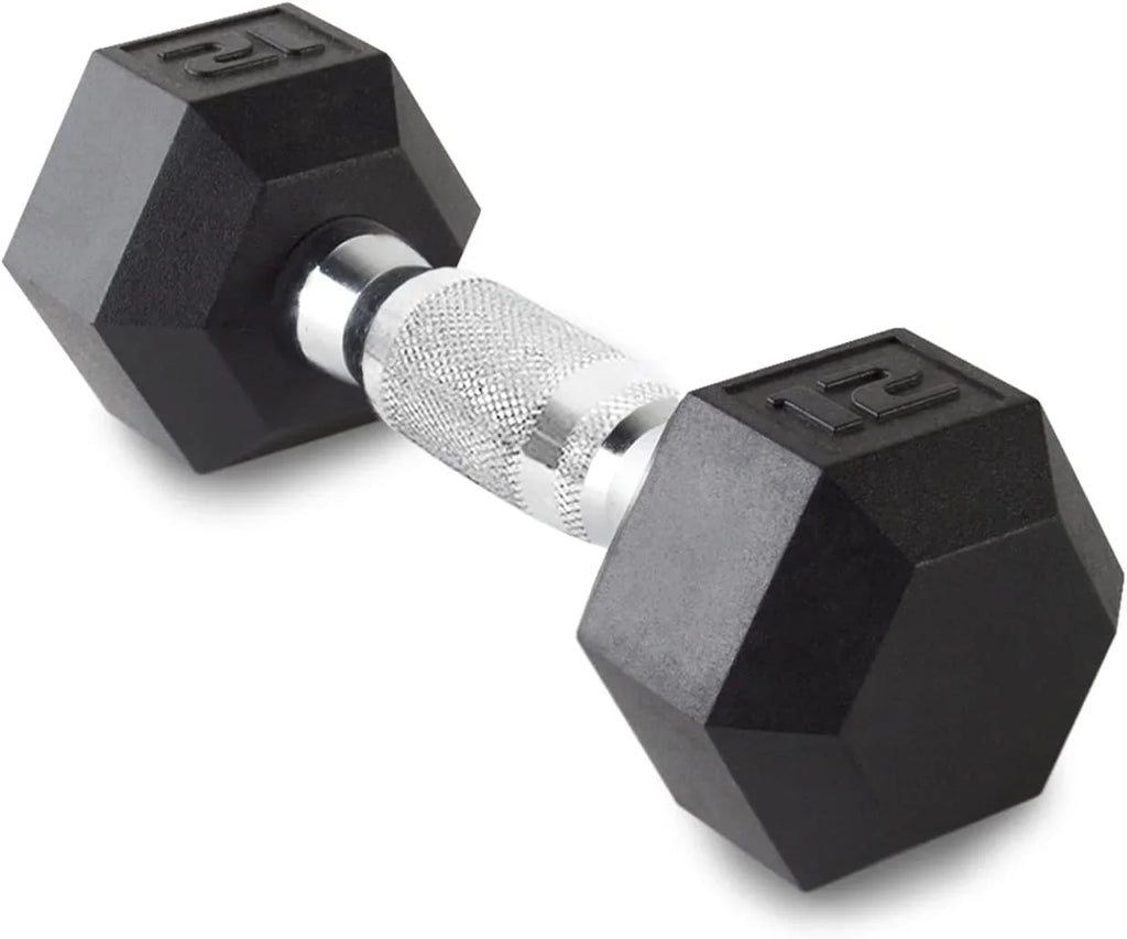 12LB Set Of 2 Hex Dumbbells Rubber Coated Cast Iron Hex Onyx Dumbbell Weights For Exercises Neoprene Dumbbell Hand Weights Anti-Slip Anti-Roll Hex Shape Colorful 12Lbs Pair