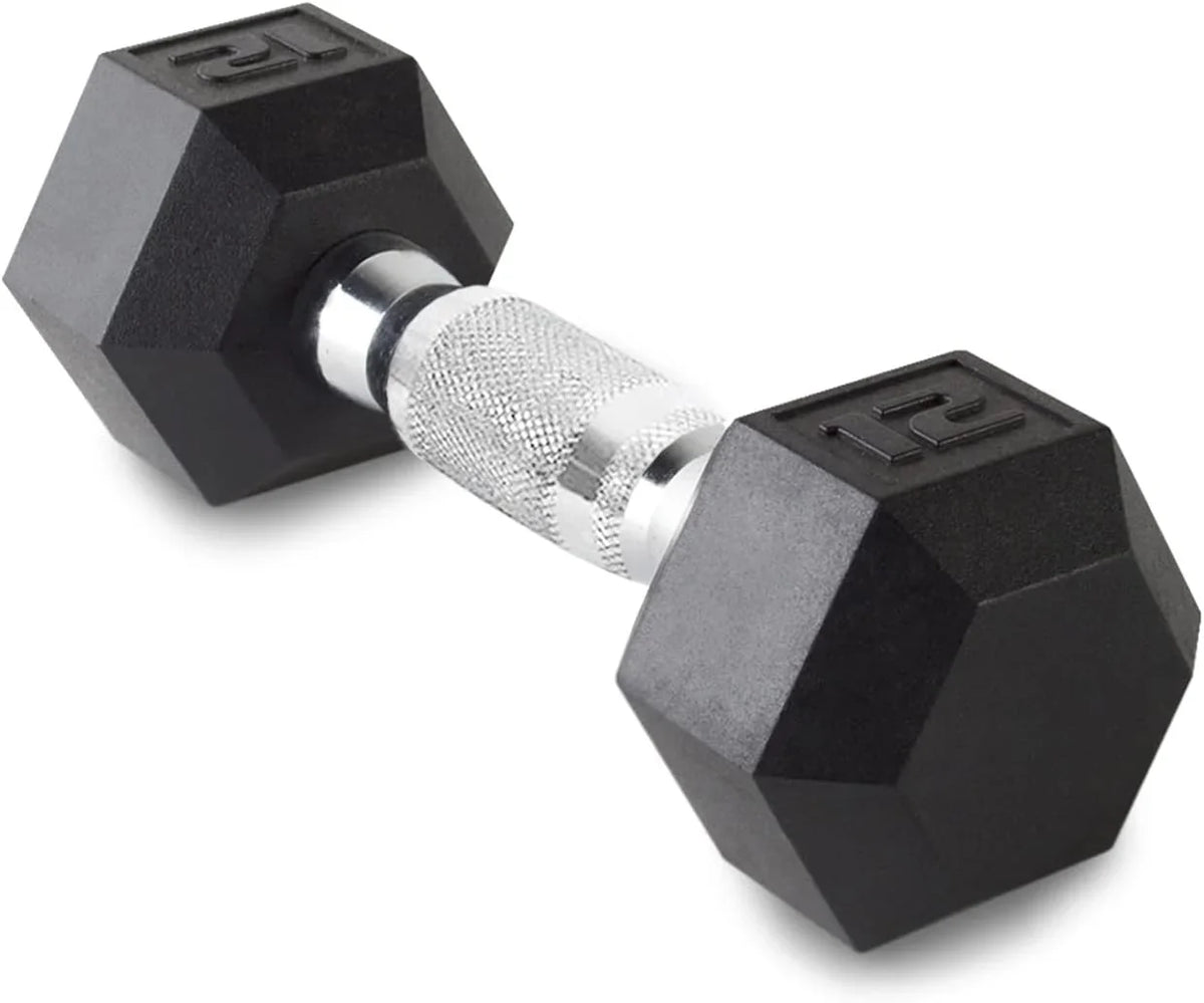 12LB Set Of 2 Hex Dumbbells Rubber Coated Cast Iron Hex Onyx Dumbbell Weights For Exercises Neoprene Dumbbell Hand Weights Anti-Slip Anti-Roll Hex Shape Colorful 12Lbs Pair