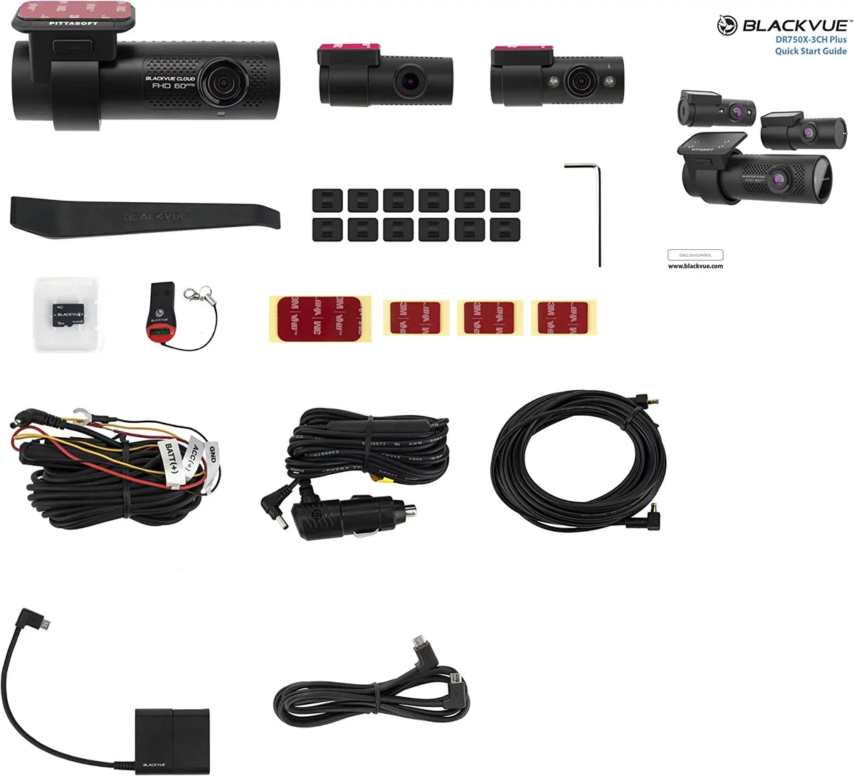 Charcoal DR750X-3CH PLUS | DUAL FHD + HD TRIPLE CHANNEL CLOUD DASHCAM | LTE VIA OPTIONAL LTE MODULE (32GB)