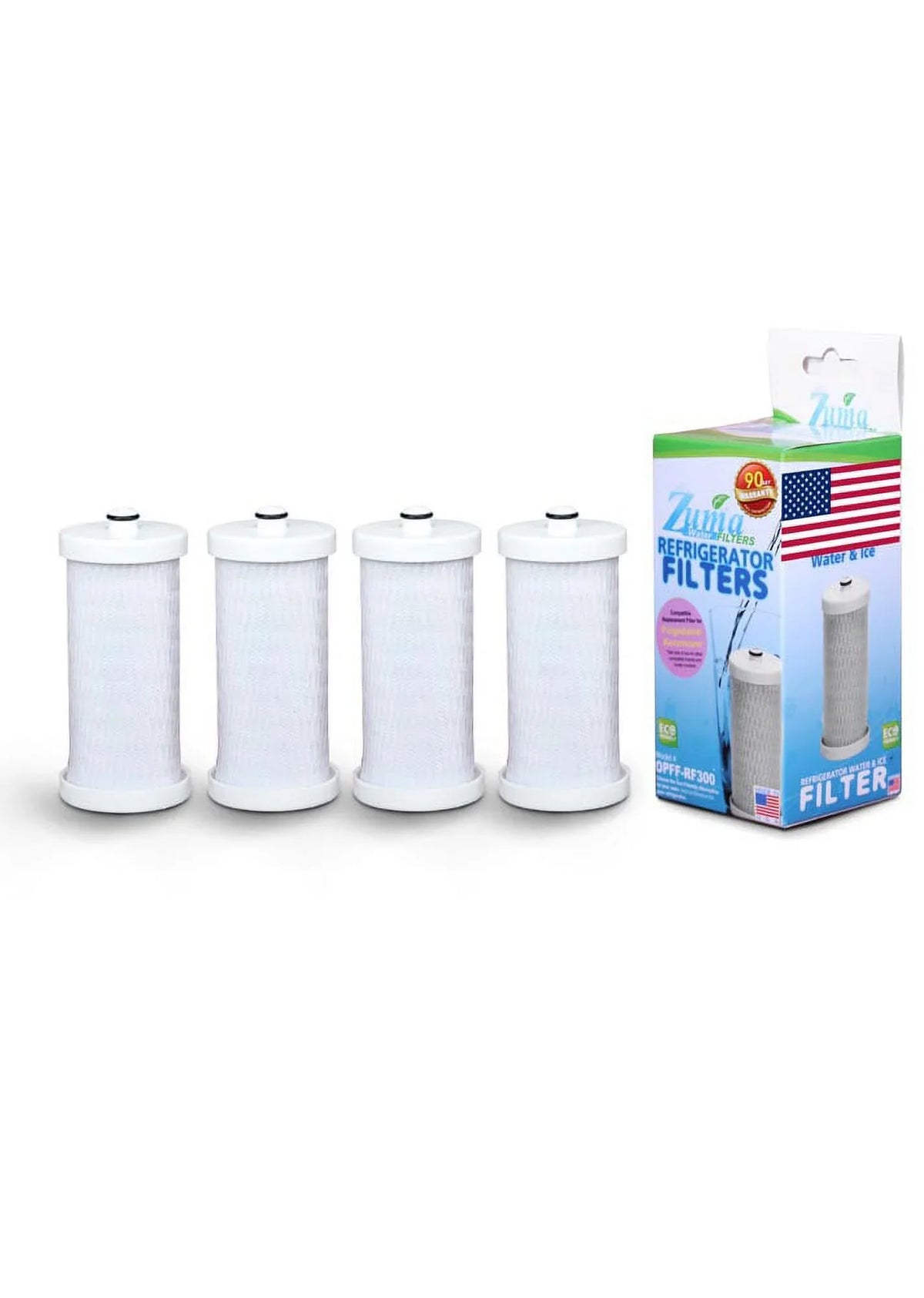 ZUMA Brand , Water and Ice Filter , Model # OPFF-RF300 , Compatible with MRSR25X8A - 4 Pack - Made in U.S.A.