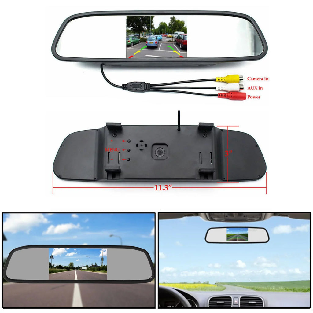 4.3" TFT LCD NTSC PAL Mirror Centimeter Car Monitor Night Vision Parking Assist