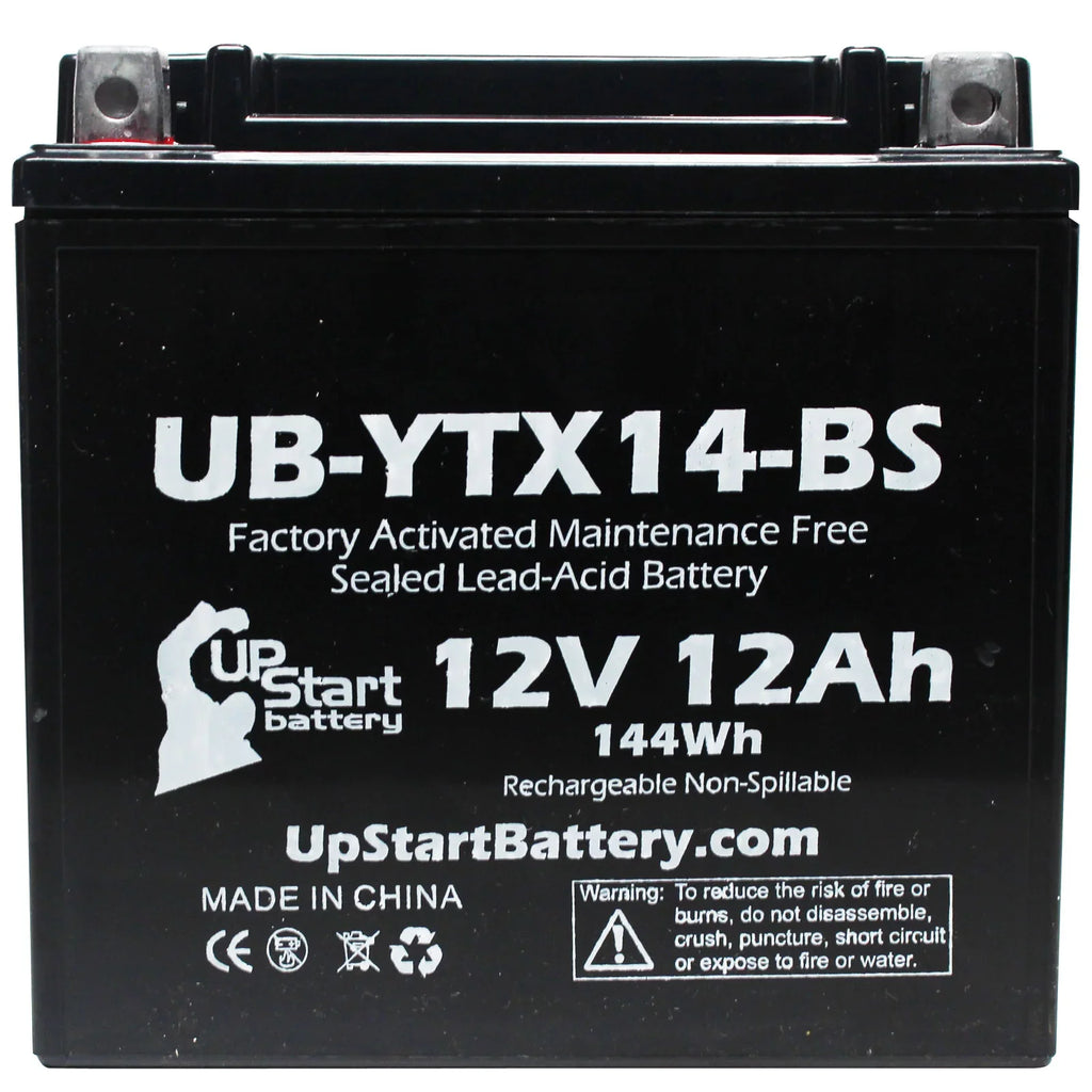 5-Pack UpStart Battery Replacement for 2012 BMW F800ST, GS 800 CC Factory Activated, Maintenance Free, Motorcycle Battery - 12V, 12AH, UB-YTX14-BS