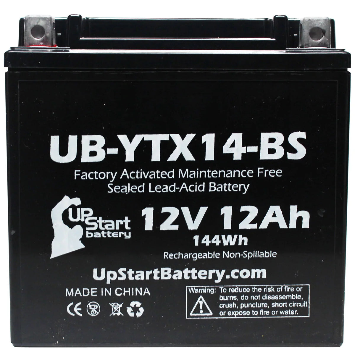 5-Pack UpStart Battery Replacement for 2012 BMW F800ST, GS 800 CC Factory Activated, Maintenance Free, Motorcycle Battery - 12V, 12AH, UB-YTX14-BS
