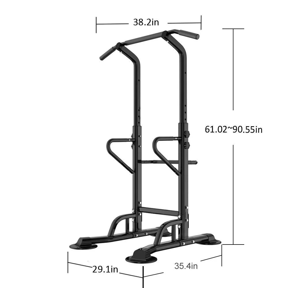 Wellynap Power Tower Pull Up Bar, 36.2" Strength Training Workout Equipment with Adjustable Height - Midnight