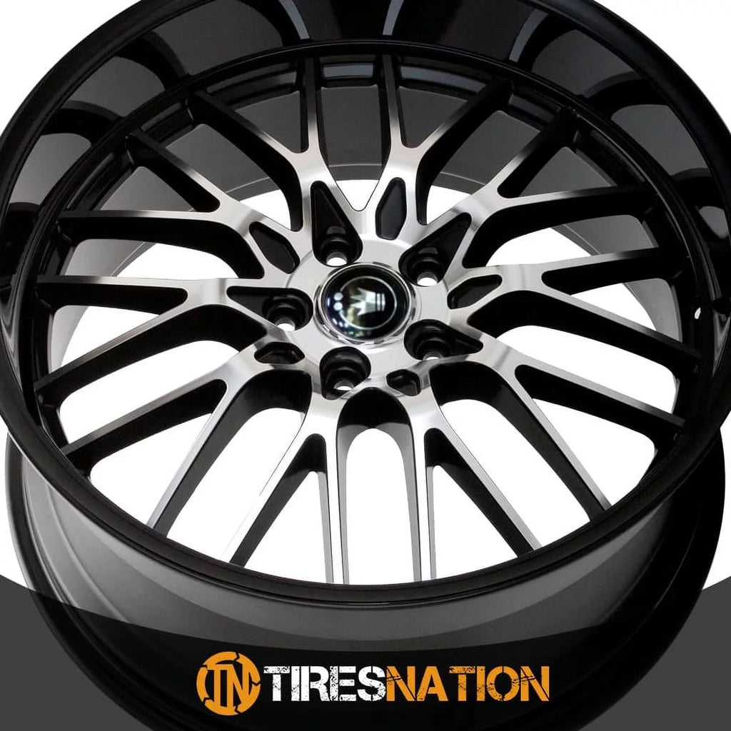 Konig 16MB Lace 17x8 5x112 +45et Gloss Dark With Machined Face Wheel