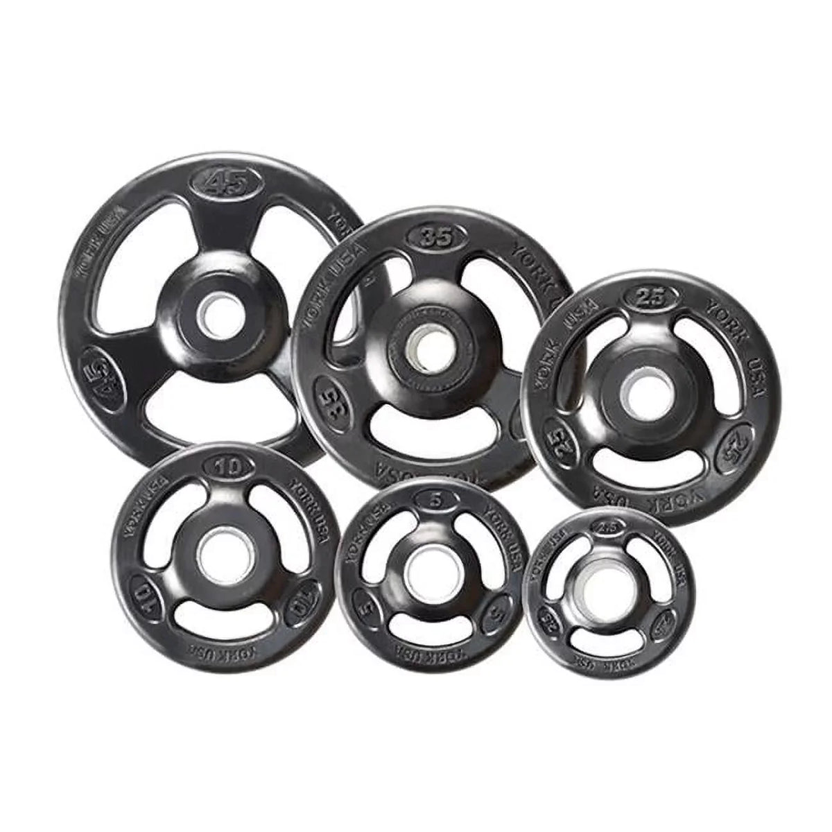 York Barbell Grip Steel Composite Olympic Iron Plate- Charcoal - 10 lbs