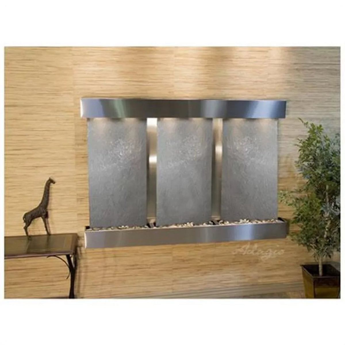 Adagio OFS2011 Olympus Falls-Square-Stainless Dark Featherstone Wall Fountain