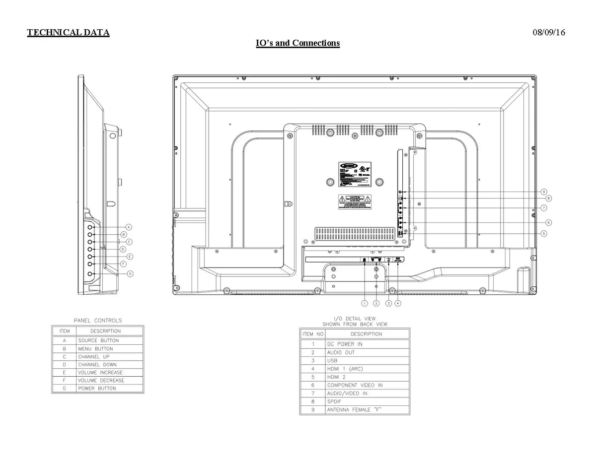 JENSEN JTV32DC HD Ready 32" Unit LED TV with Integrated HDTV (ATSC) Tuner, HD ready (1080p, 720p, 480p), 12V DC, specially built for Boats, Yacht, RV Recreational Vehicle, Trailer, Camper, Motor Home