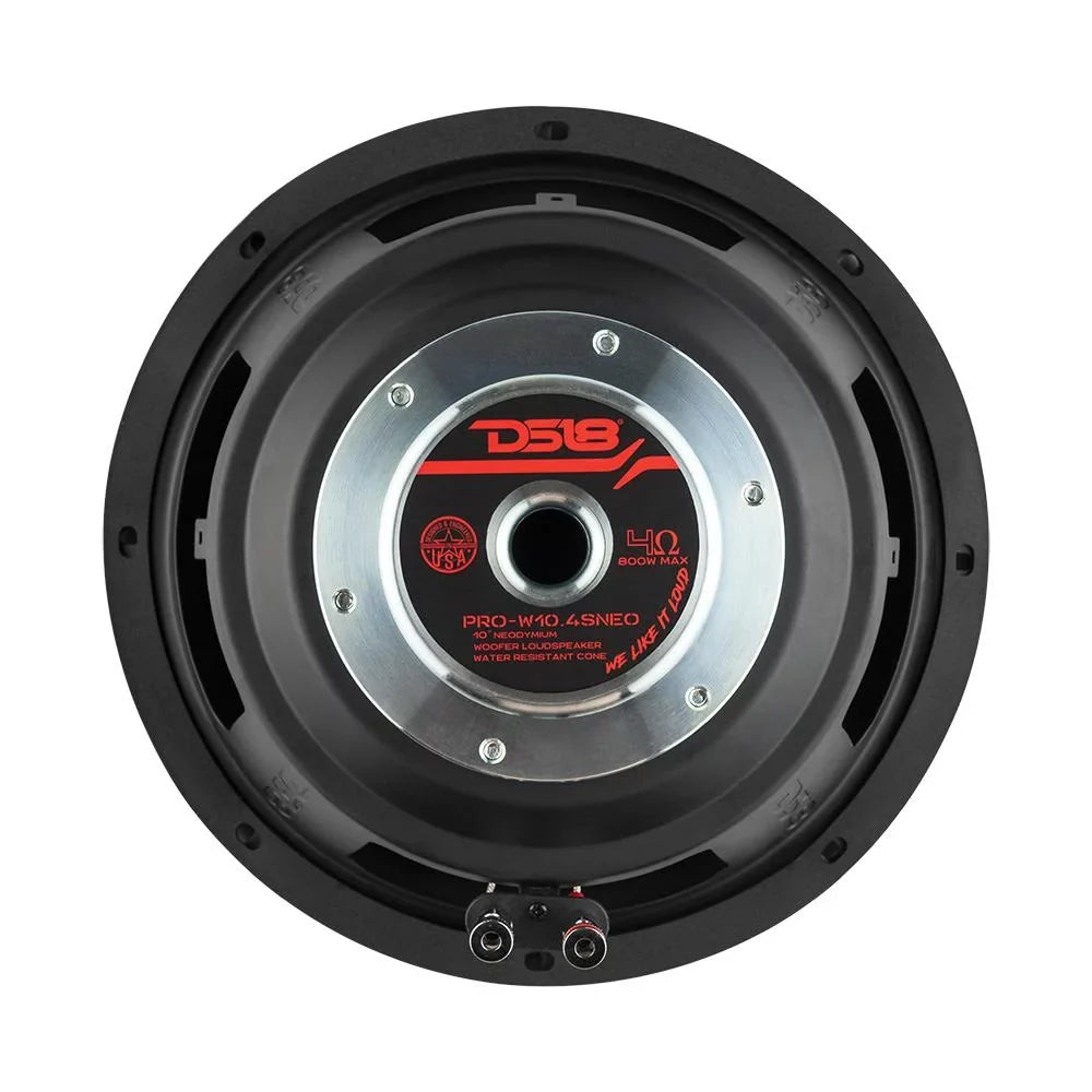 DS18 Pro 10" Woofer Loudspeaker 4 Ohm 800W Max SVC Water Resistant PRO-W10.4SNEO