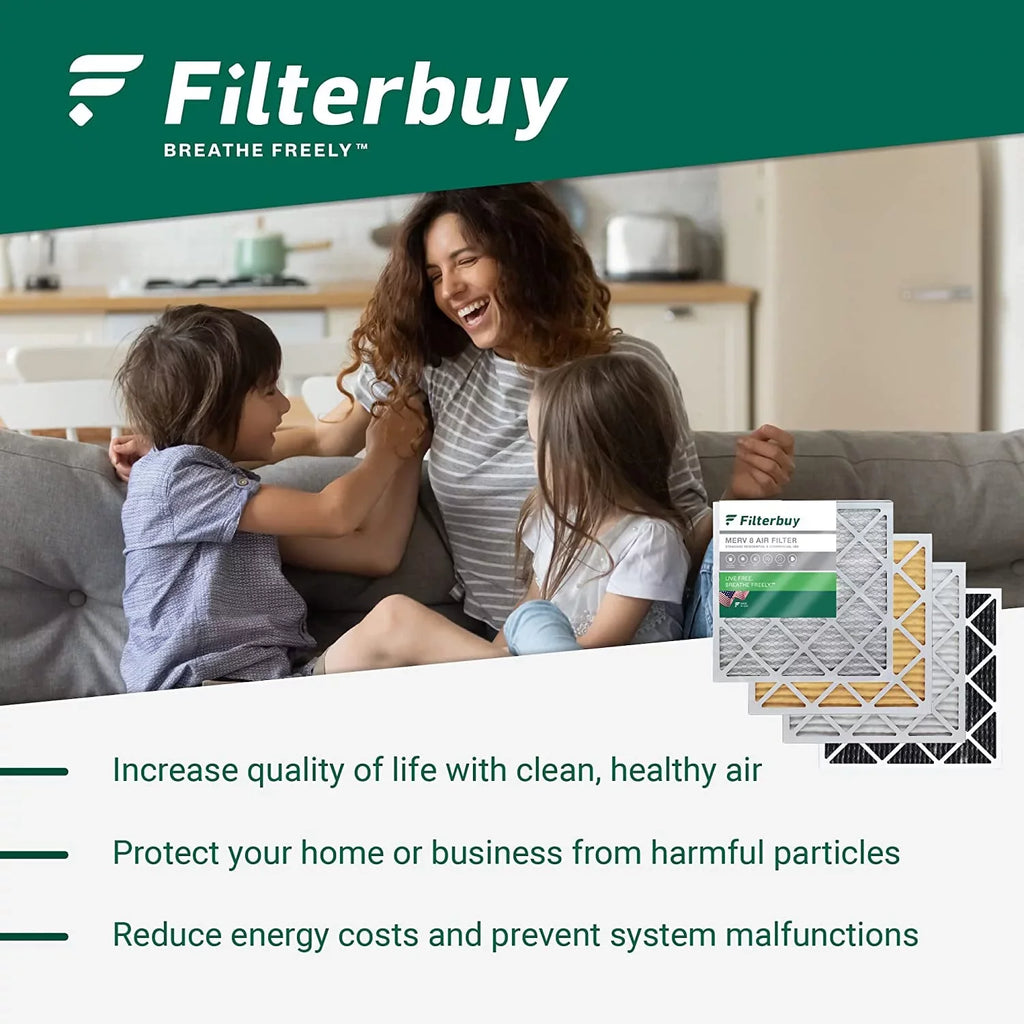 Filterbuy 17x25x1 MERV 8 Odor Eliminator Pleated HVAC AC Furnace Air Filters with Activated Carbon (2-Pack)