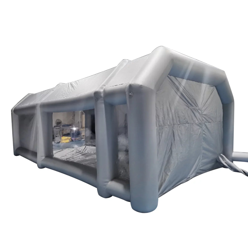 Miumaeov Inflatable Spray Paint Tent Built-in Blower Mobile Portable Giant Paint Spray Booth with Air Filter System and Transparent Polyvinyl Windows Inflatable Spray Paint Booth 26x13x10ft