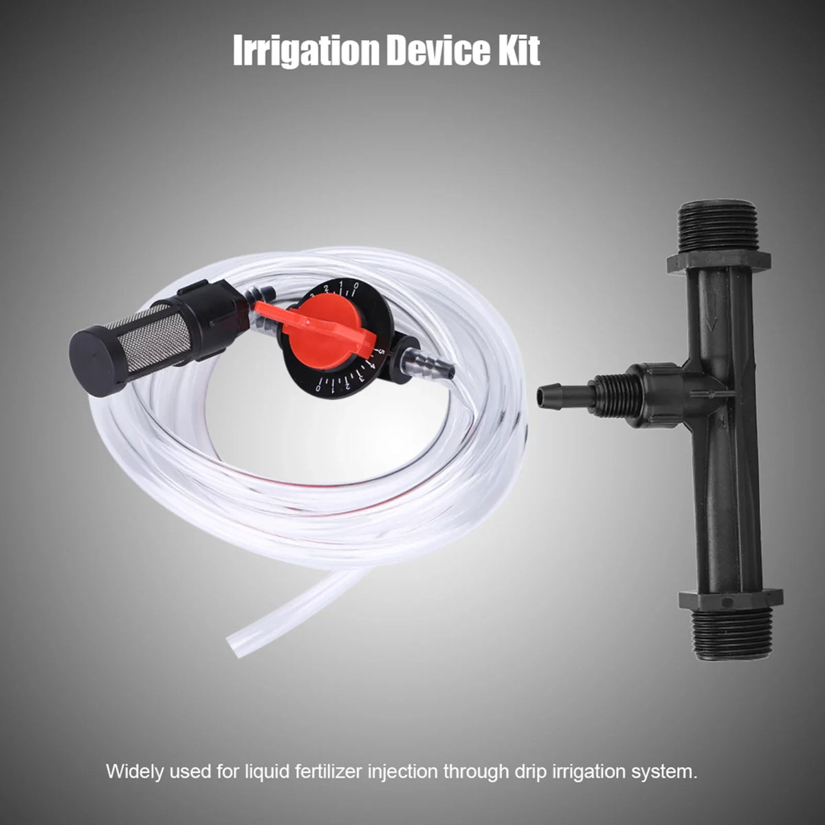 OKBY Irrigation Device - Garden Irrigation Device Kit G3/4 Injector + Switch + Filter + Water Tube