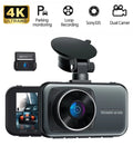Toguard 4K Dash Cam Front and Rear Dual Dash Camera Centimeter LCD WDR Car Camera with Parking Monitor, Loop Recording, G-Sensor Function, Motion Detection, Built-in Battery