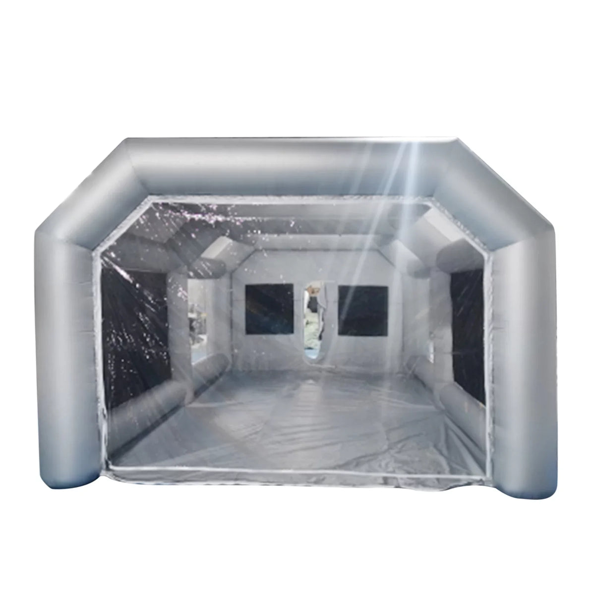 Miumaeov Inflatable Spray Paint Tent Built-in Blower Mobile Portable Giant Paint Spray Booth with Air Filter System and Transparent Polyvinyl Windows Inflatable Spray Paint Booth 26x13x10ft