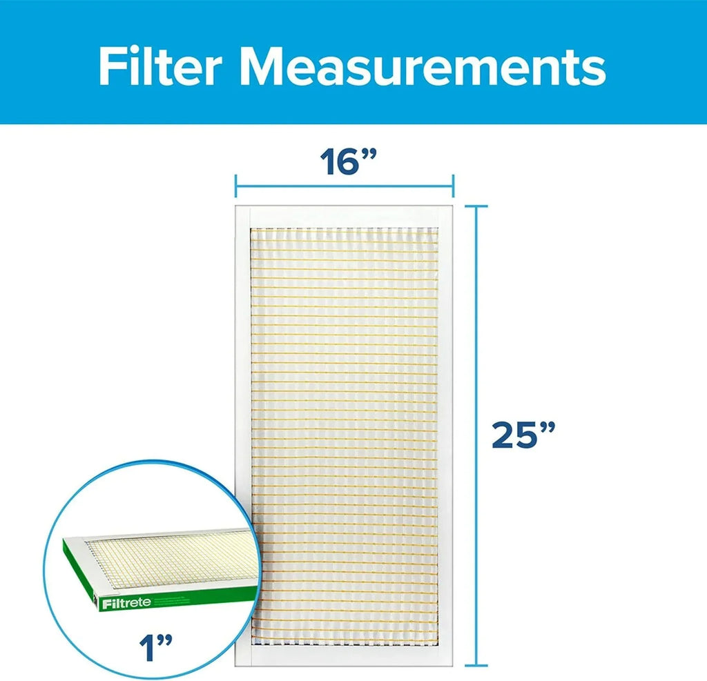 Filtrete 16x25x1 Air Filter, MPR 700, MERV 8, Clean Living Dust, Pollen and Pet Dander Reduction 3-Month Pleated Inch Air Filters, 4 Filters