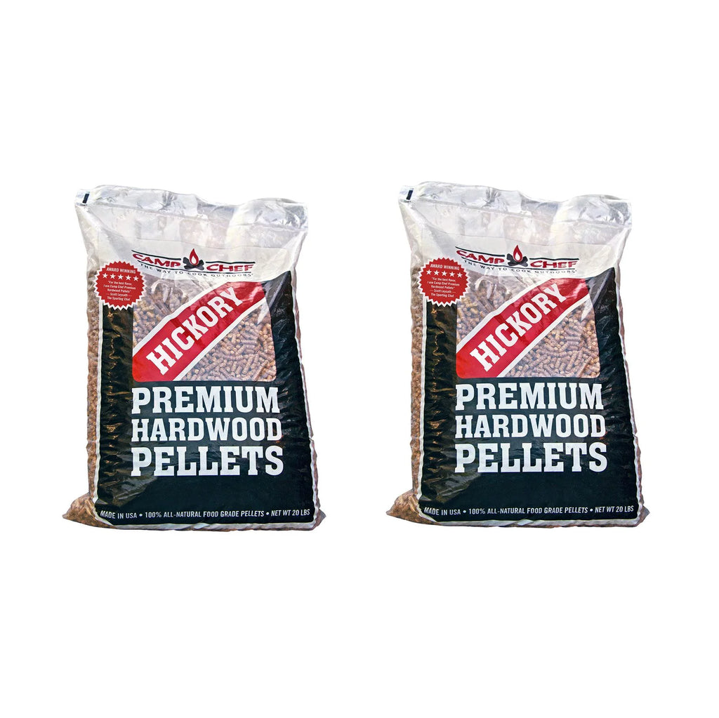 Camp Chef Smoker Grill Premium Hickory BBQ Hardwood Pellets, 20 lbs (2 Pack)