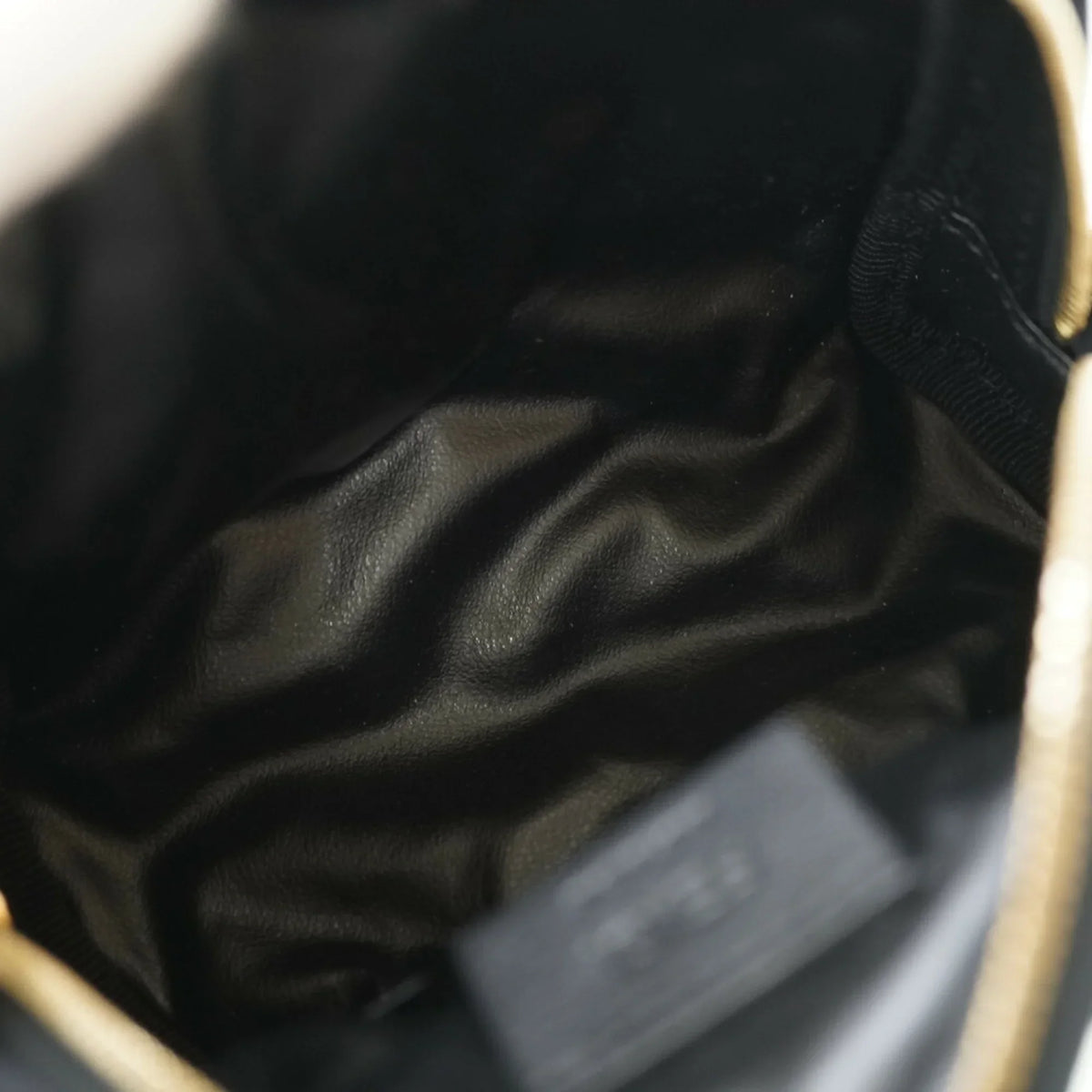 Pre-Owned Fendi Makeup Pouch 8N0179 Nylon Dark 0061FENDI 6A0061ZE5 (Like New)