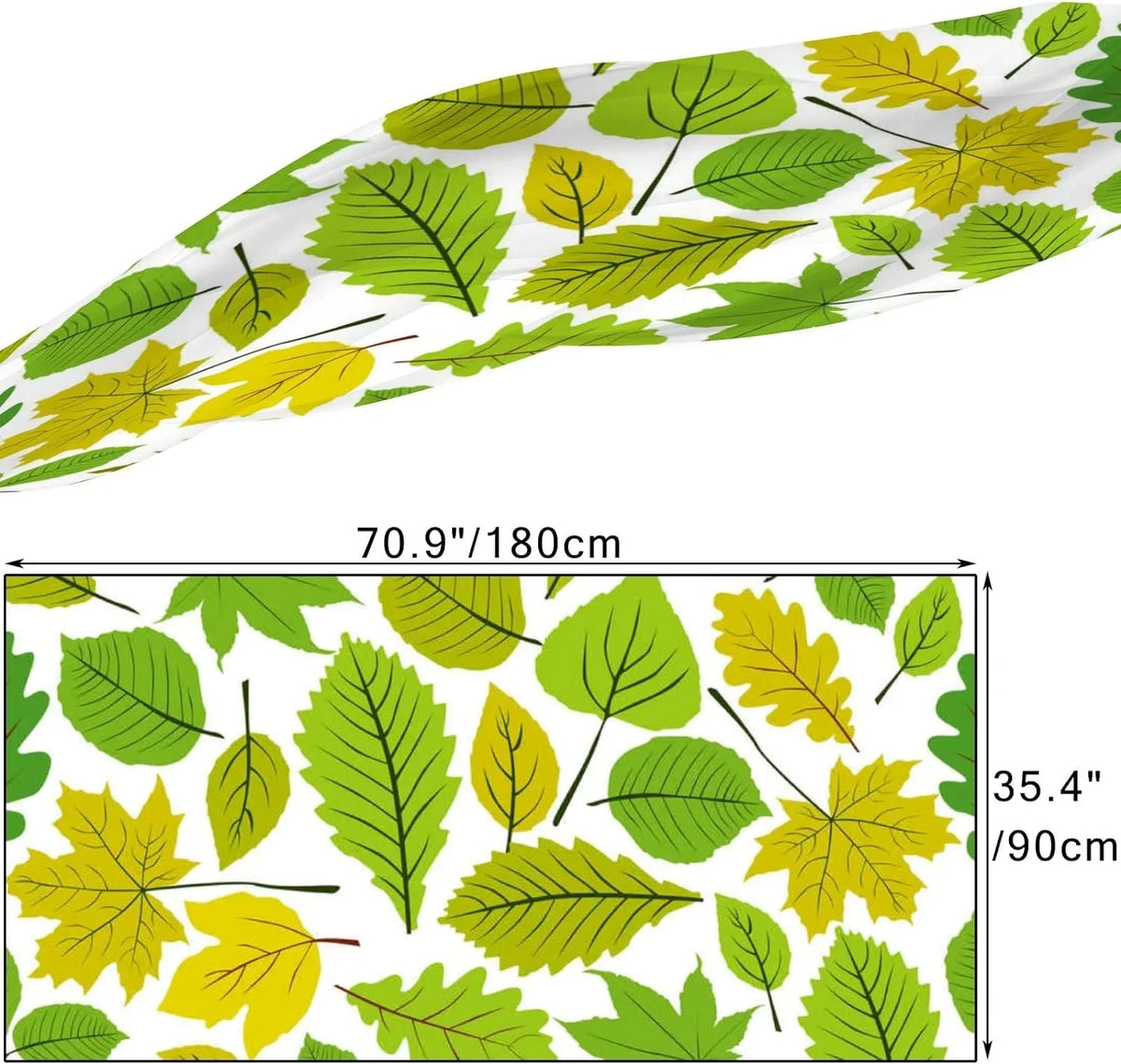 Hyjoy Beautiful Natural Leaves Long Silk Neck Scarf Lightweight Shawl Wrap Scarves for Women Girls