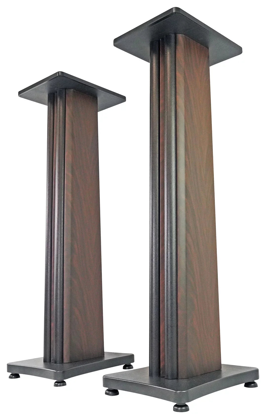 2 Rockville APM5B 5.25" USB Studio Monitor Speakers+36" Dark Wood Premium Stands