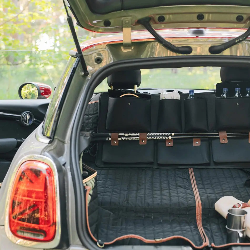 Hanging Car SUV Trunk Organizer Onyx Brown Eco Leather Owleys Storage Accessories With Pockets Waterproof