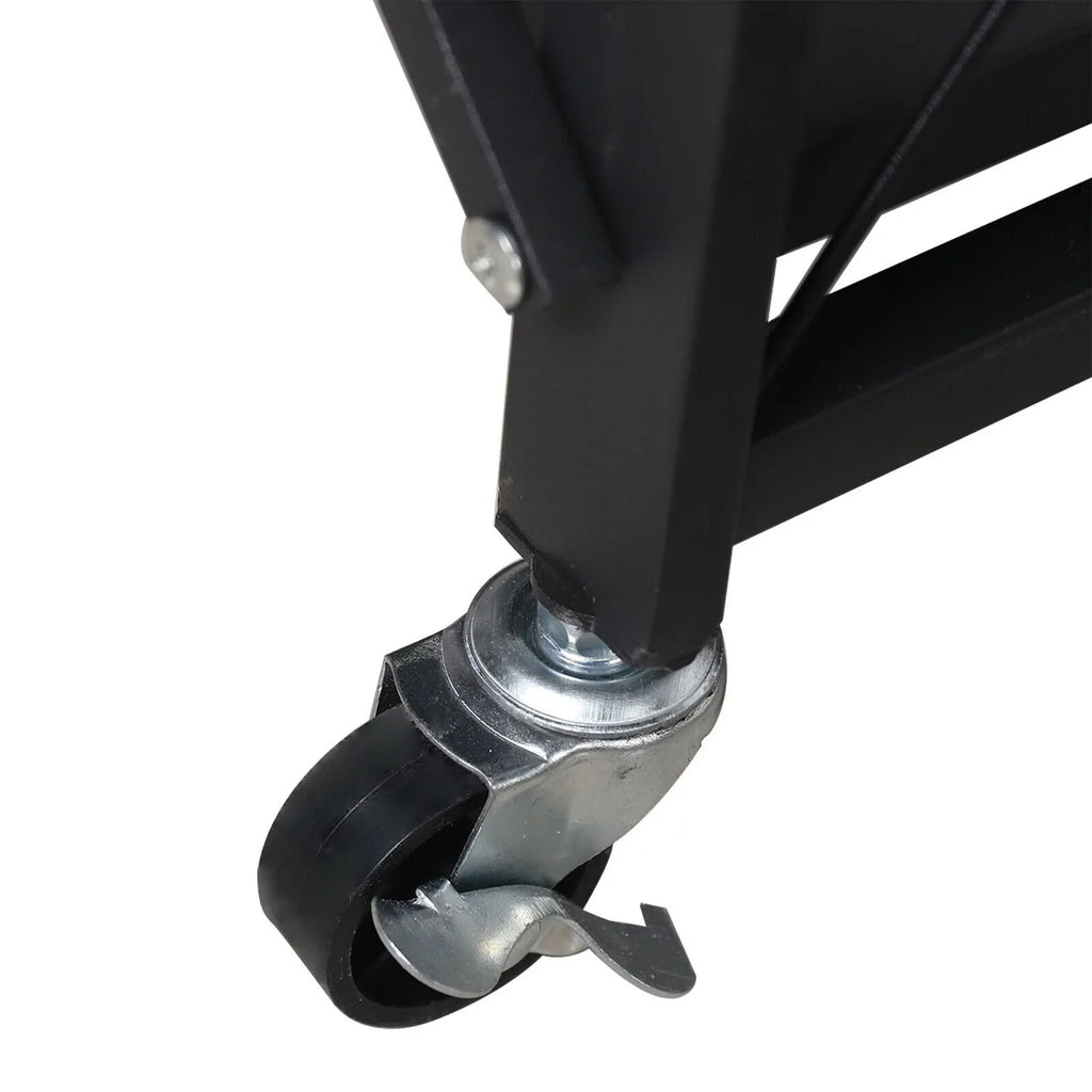 Miumaeov 3-Tier Kitchen Foldable Metal Rolling Trolley Cart Movable Utility Rack Storage Shelves Holder with Wheel Midnight