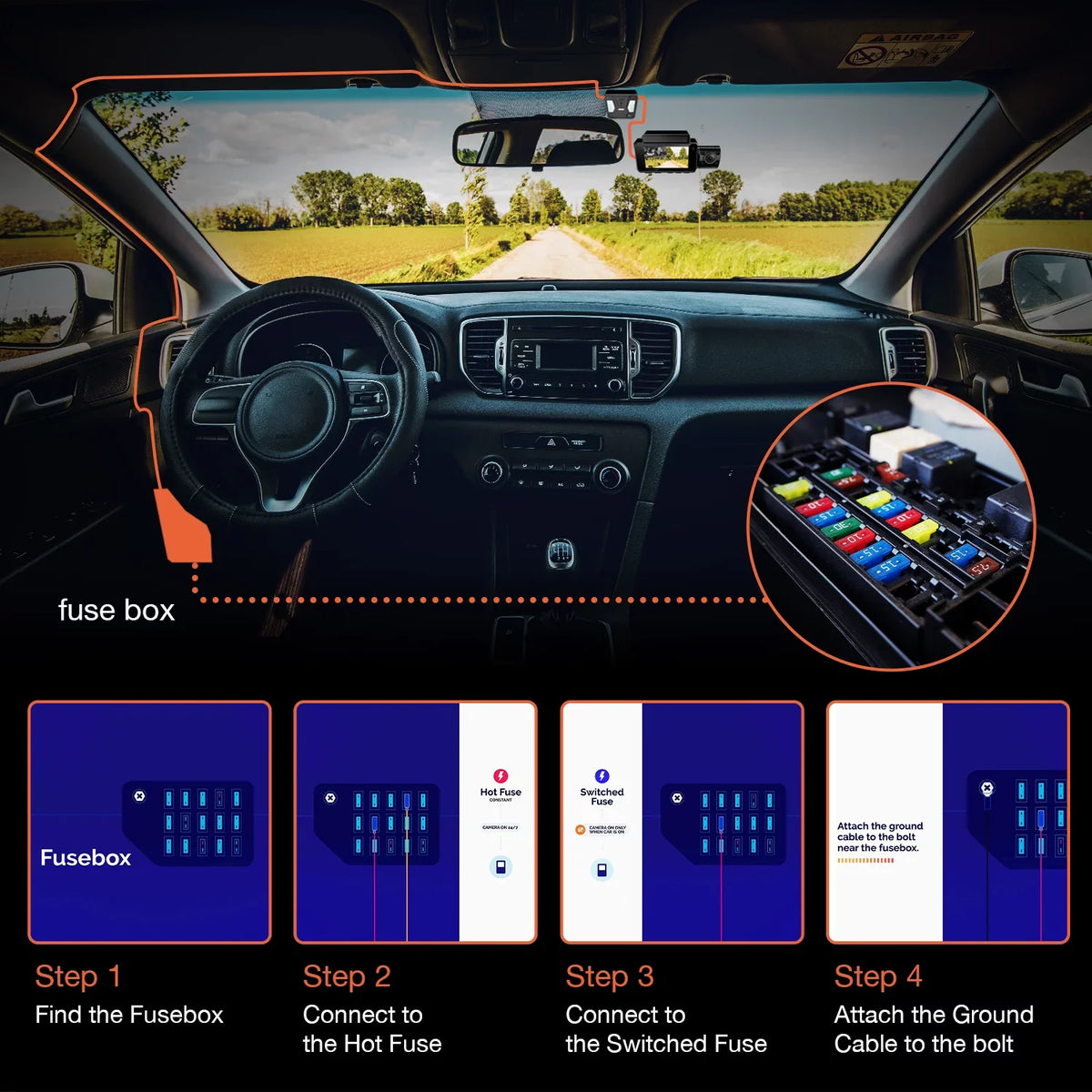 Rexing Intelligent Hardwire Kit Mini-USB Port for All Rexing Dash Cam Models