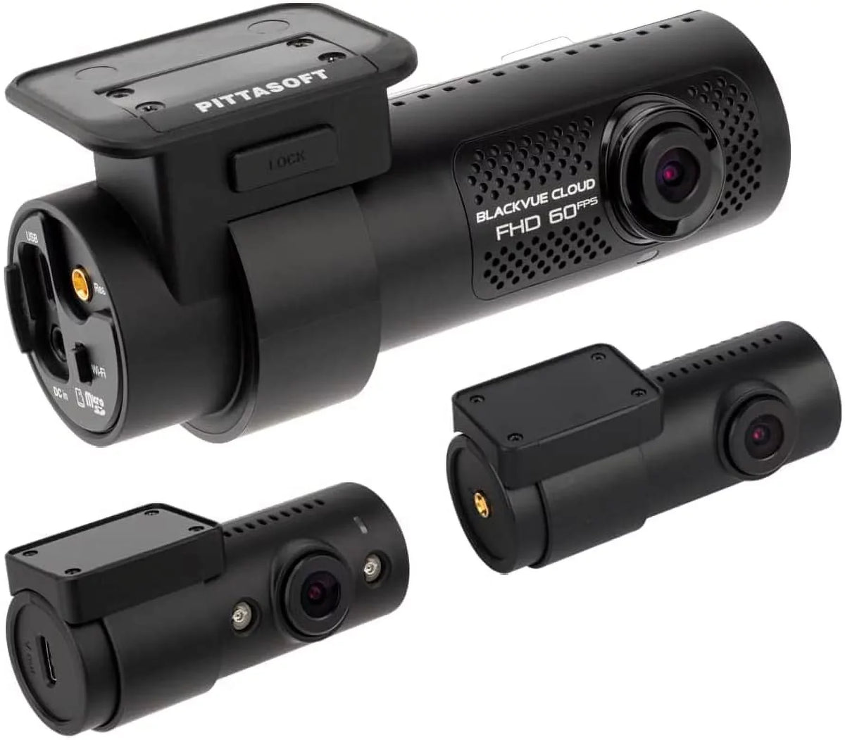 Charcoal DR750X-3CH PLUS | DUAL FHD + HD TRIPLE CHANNEL CLOUD DASHCAM | LTE VIA OPTIONAL LTE MODULE (32GB)
