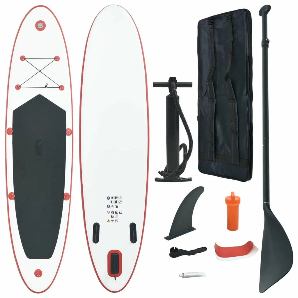 Irfora parcel,Red And White Inflatable Paddle Inflatable Set RedPaddleVidaxl Inflatable Stand Fin Hand Pump Smooth Ride - Easy Inflate/deflate Feature Paddle With And With Oar Fin