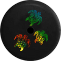 2018 2019 Wrangler JL Backup Camera Family of Sea Turtles Tiedye Pattern Spare Tire Cover for Jeep RV 33 Inch