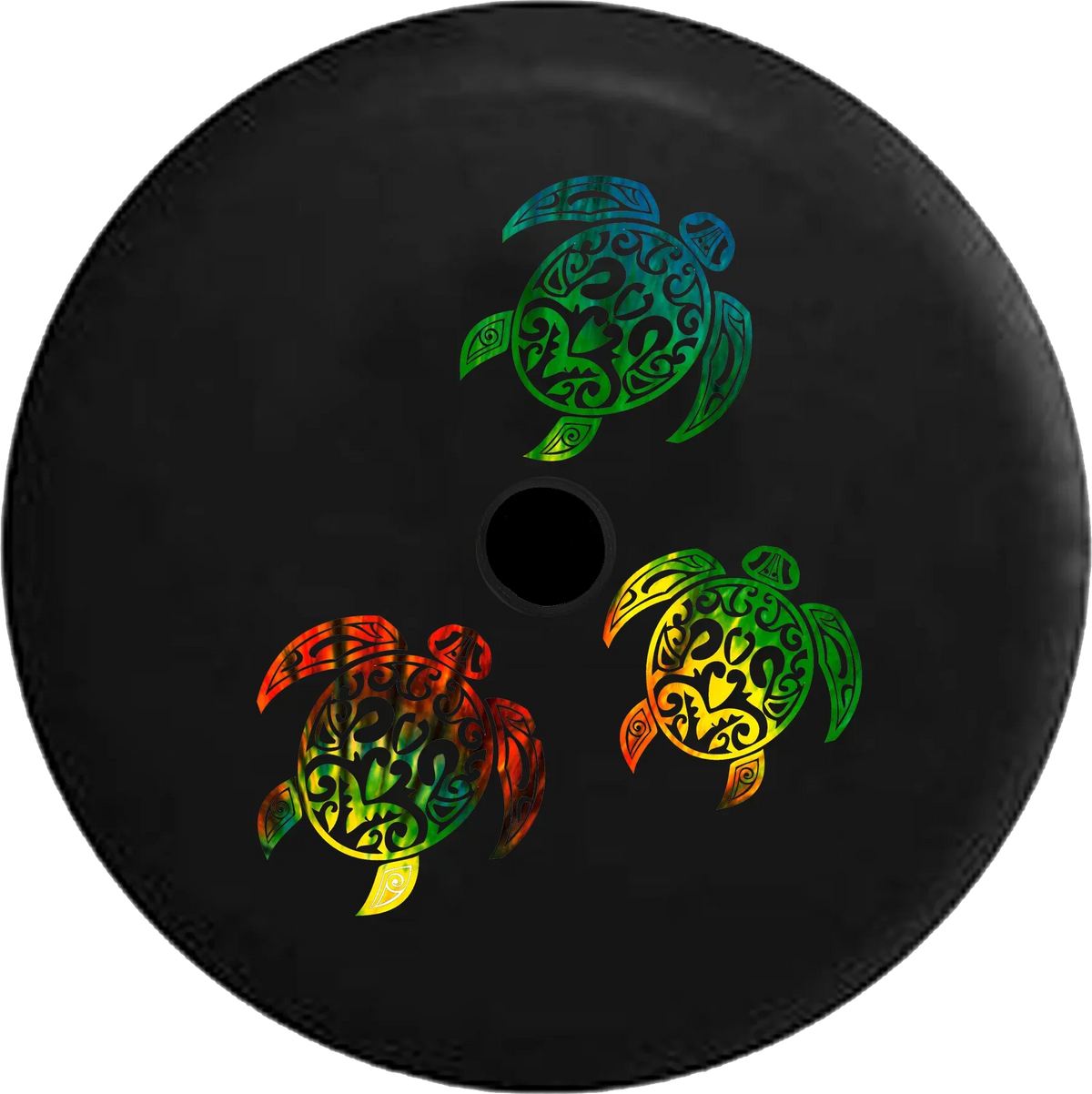 2018 2019 Wrangler JL Backup Camera Family of Sea Turtles Tiedye Pattern Spare Tire Cover for Jeep RV 33 Inch