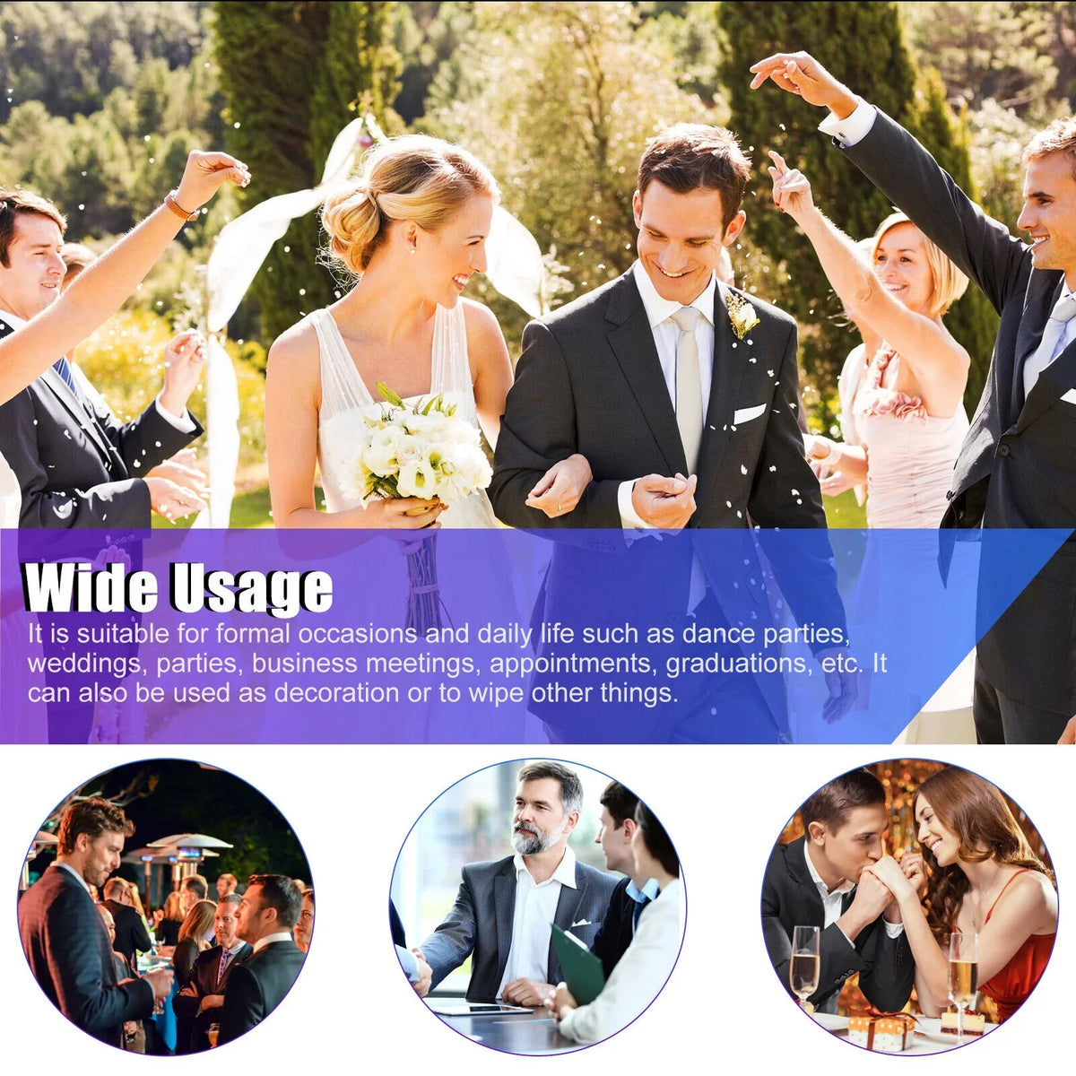 8PCS Men Silk Pocket Square Handkerchief Fashion Floral Dot Hanky Party Wedding