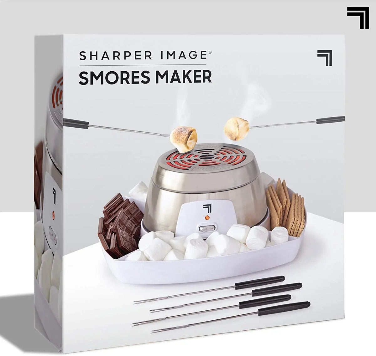 SHARPER IMAGE Electric Tabletop S'mores Maker for Indoors, 6 Piece Set