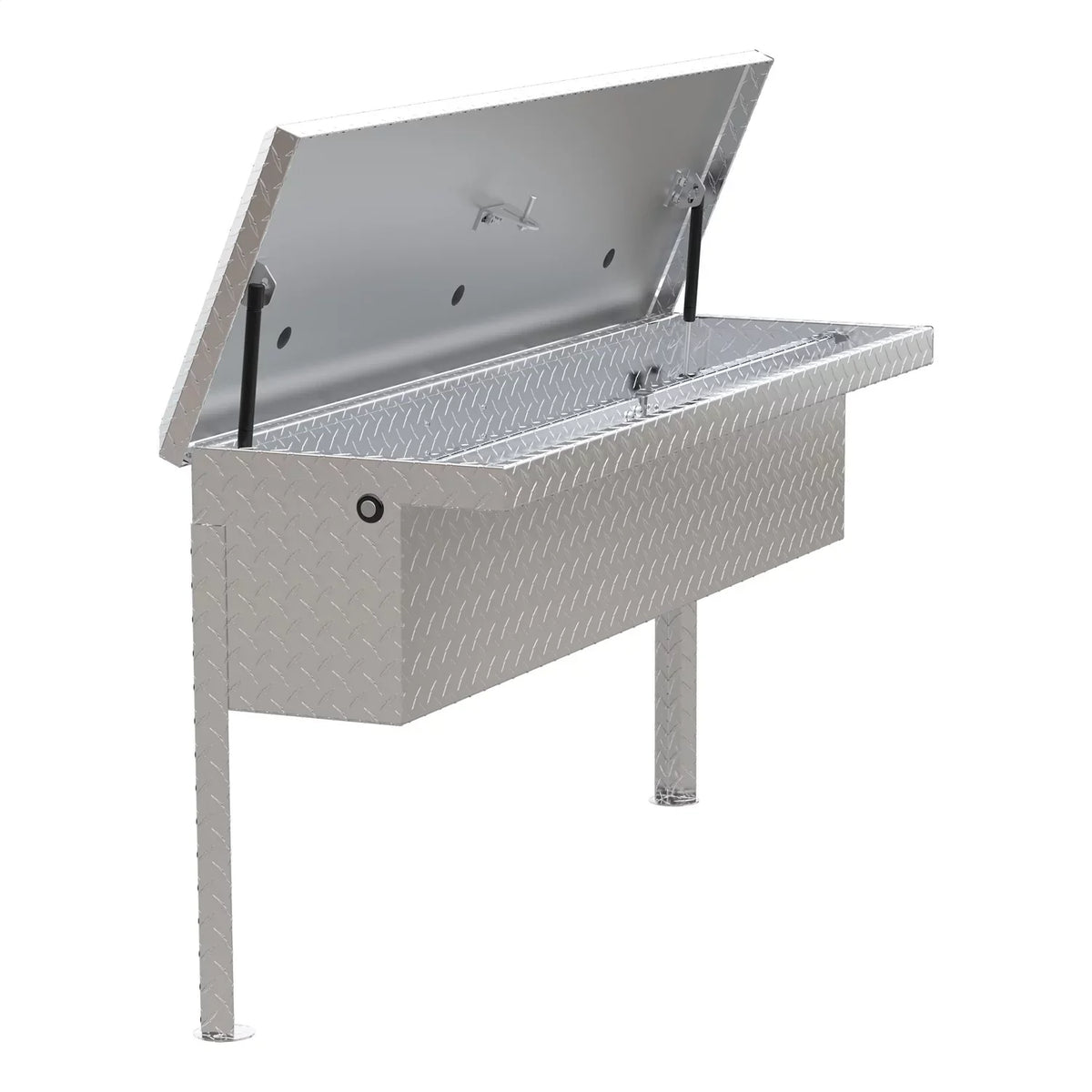 UWS TBSM-48-LP Side Mount Series Single Lid Tool Box; L 48 in. x W 11.25 in. x H 11 in.; Low Profile; Brite Aluminum; Mounting Hardware Not Included;