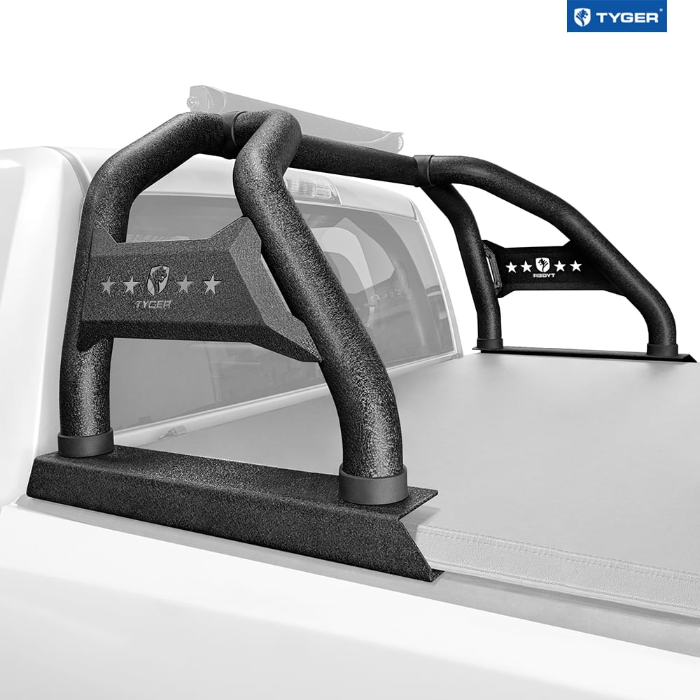 Tyger Auto Sport Bar Compatible with 2022-2024 Toyota Tundra (Exclude SR) | 5.5/6.5' Bed | TG-SB7T88728 | Textured Midnight | Light Mount | Roll Bar