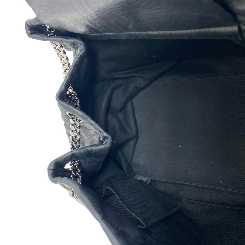 Pre-Owned CHANEL Bubble Quilt Chain Shoulder Coco Mark Handbag Charcoal Women's Z0005974 (Fair)