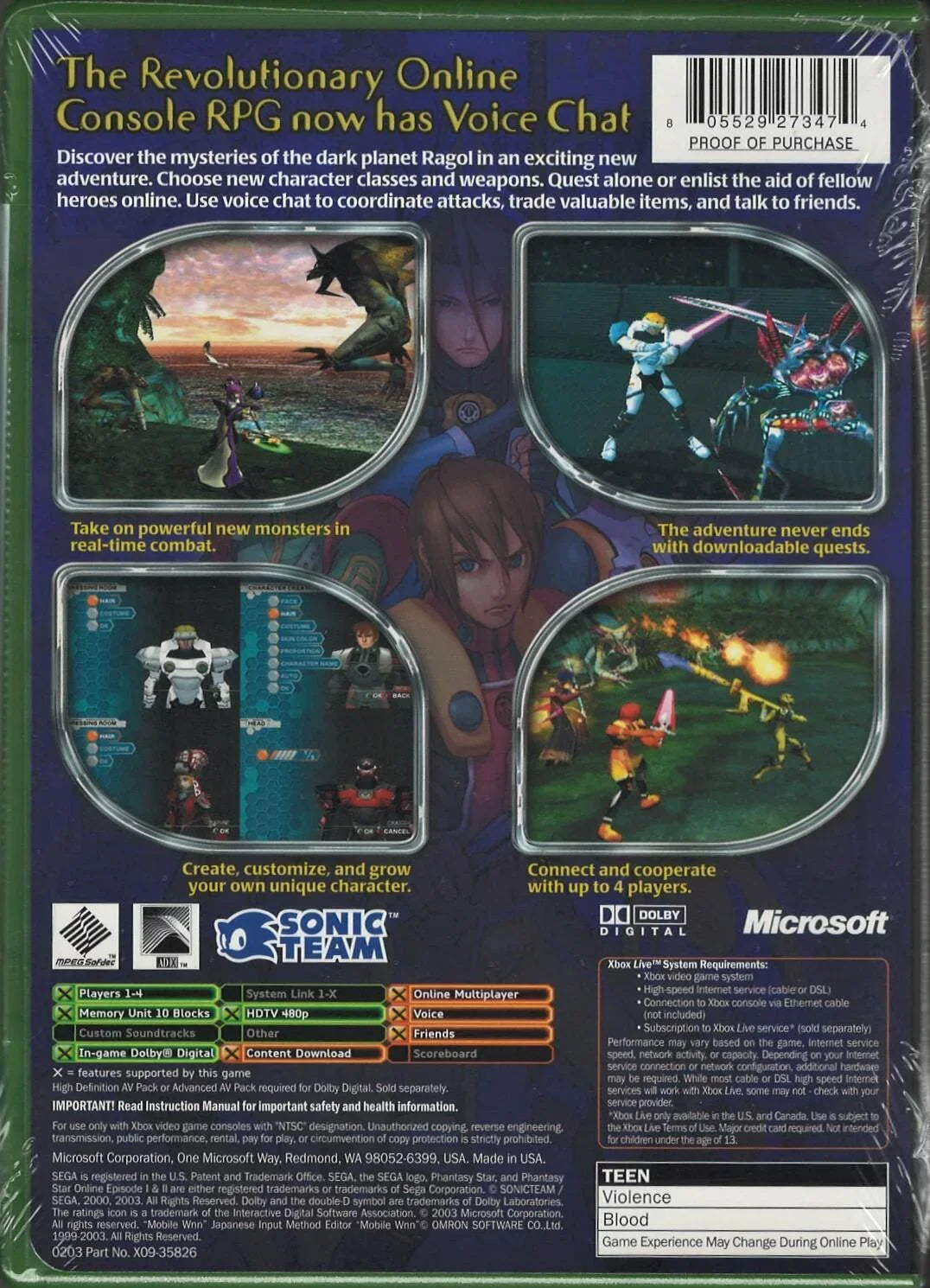 Phantasy Star Online XBox (Brand New Factory Sealed US Version) Xbox